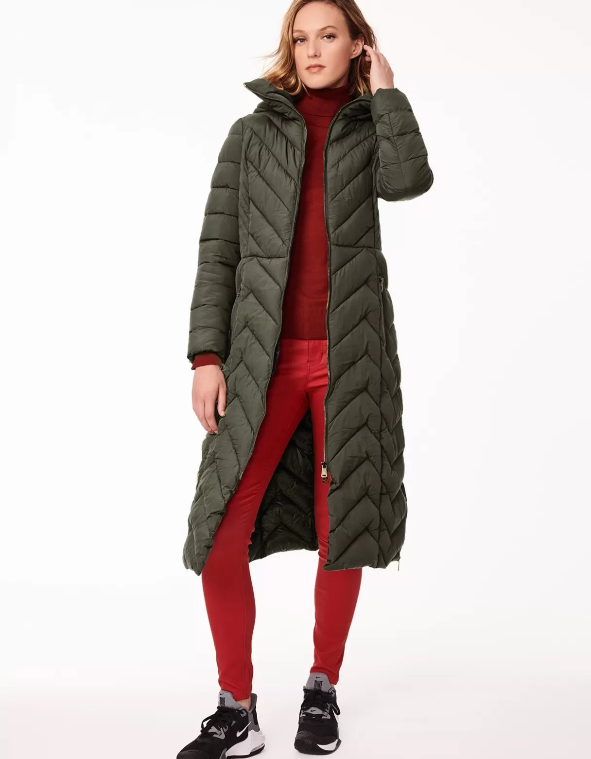 chevron_city_long_puffer_coat_3-3.webp Women Bernardo Fashions Heavy Winter Coats>Chevron City Long Puffer Coat
