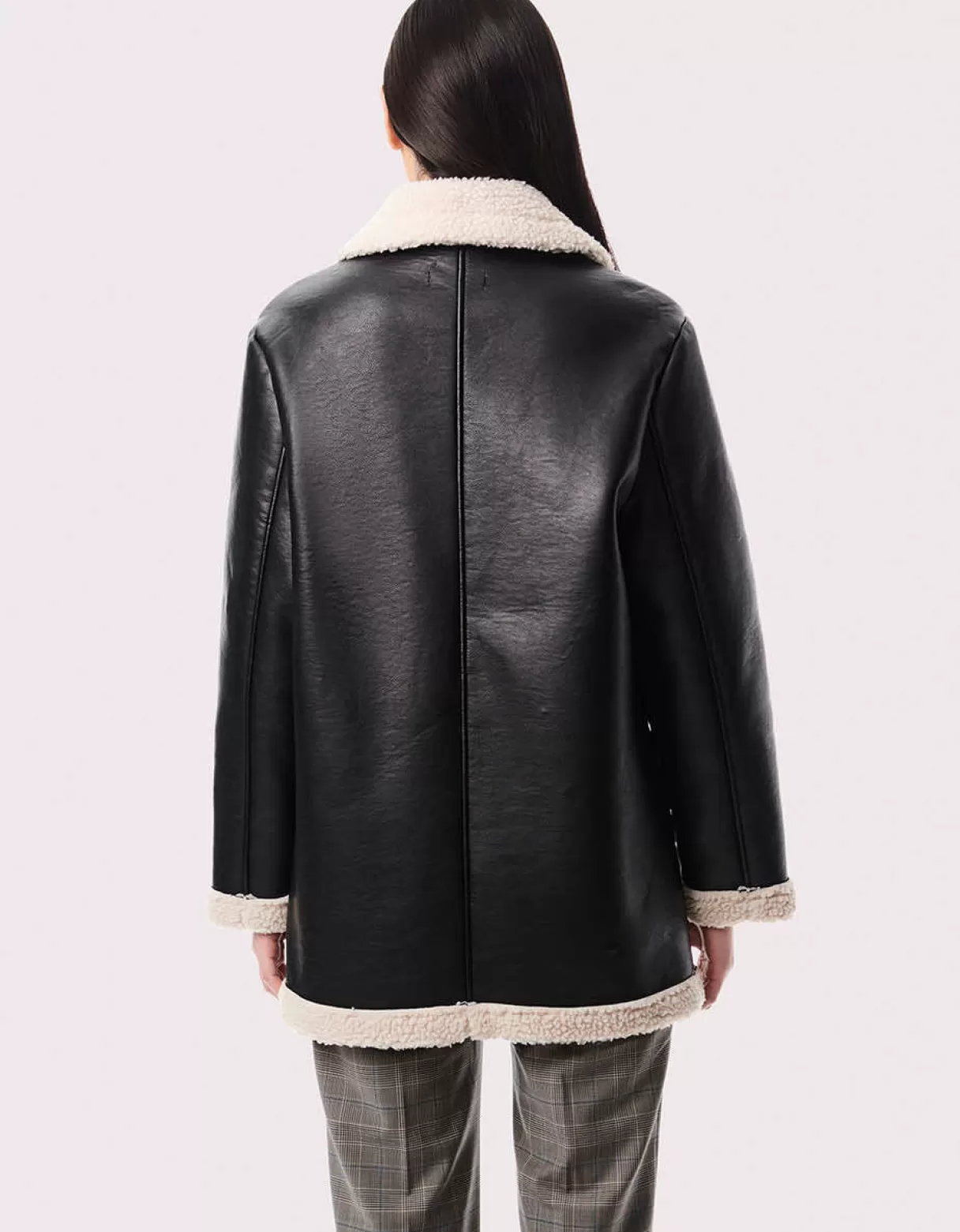 street_chic_vegan_leather_faux_fur_jacket_4.webp Women Bernardo Fashions Vegan Fur>Street Chic Vegan Leather Faux Fur Jacket